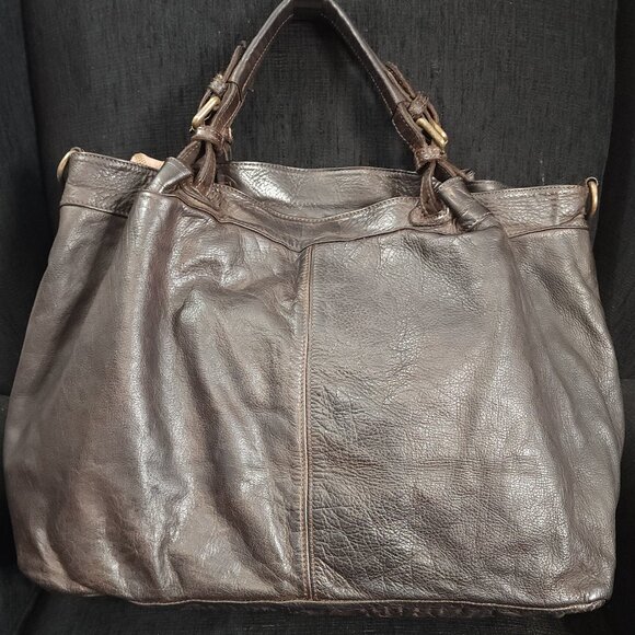 Civico 93 Large Brown Woven Leather Tote Bag Made In Italy - Picture 4 of 9